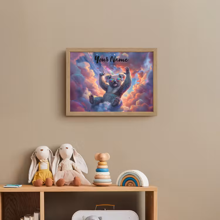 Koala - Dier - Zonnebril - Wolken Light Box met batterij (Wandlamp kind) middel -sfeer2_kind
