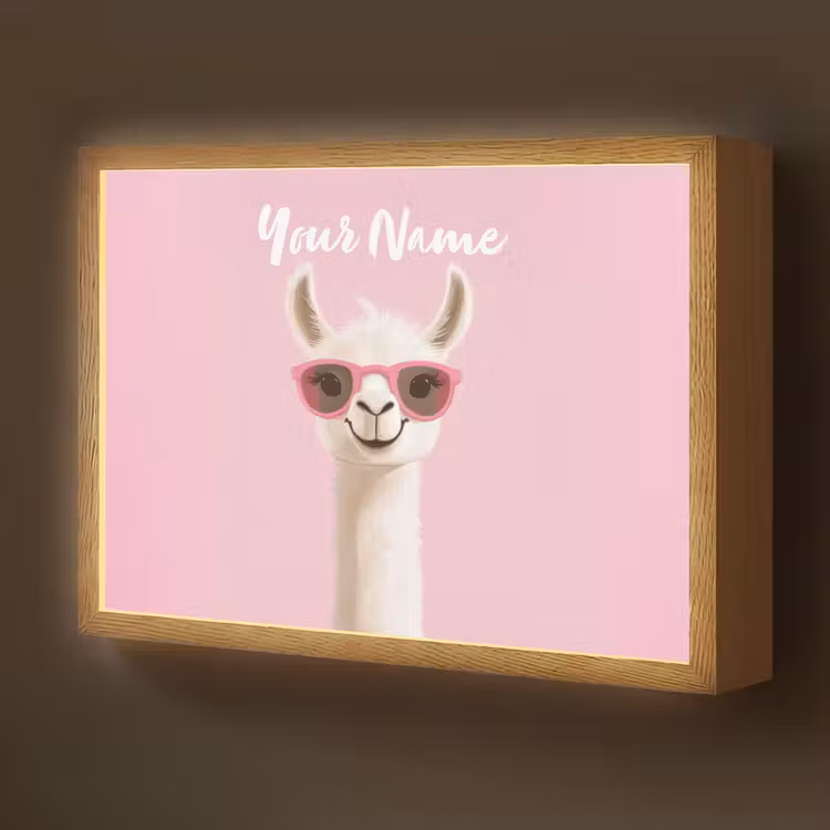 Lama - Zonnebril - Roze Light Box met batterij (Wandlamp kind) middel -z3d_website