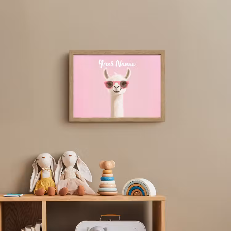 Lama - Zonnebril - Roze Light Box met batterij (Wandlamp kind) middel -sfeer2_kind