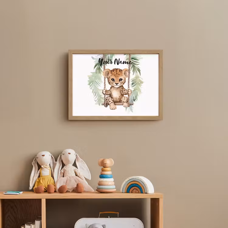 Luipaard - Dier - Kinderen - Jungle Light Box met batterij (Wandlamp kind) middel -sfeer2_kind