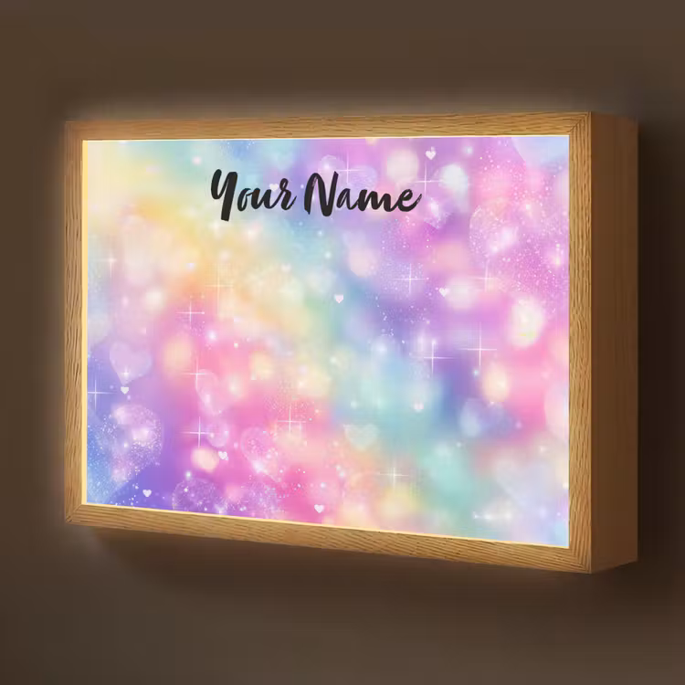 Licht - Regenboog - Hartjes Light Box met batterij (Wandlamp kind) middel -z3d_website