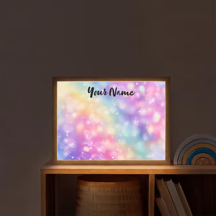 Licht - Regenboog - Hartjes Light Box met batterij (Wandlamp kind) middel -sfeer1_kind