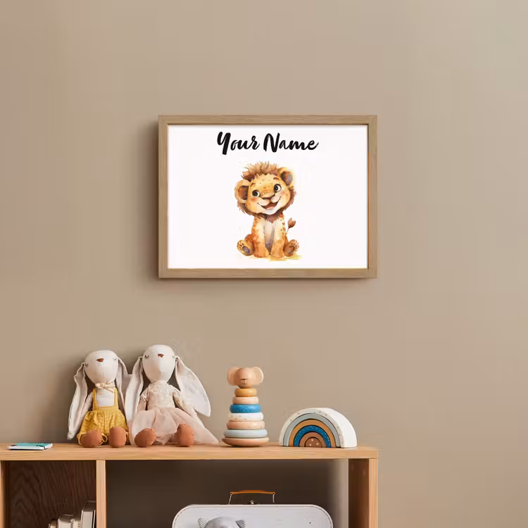 Leeuw - Baby dier Light Box met batterij (Wandlamp kind) middel -sfeer2_kind