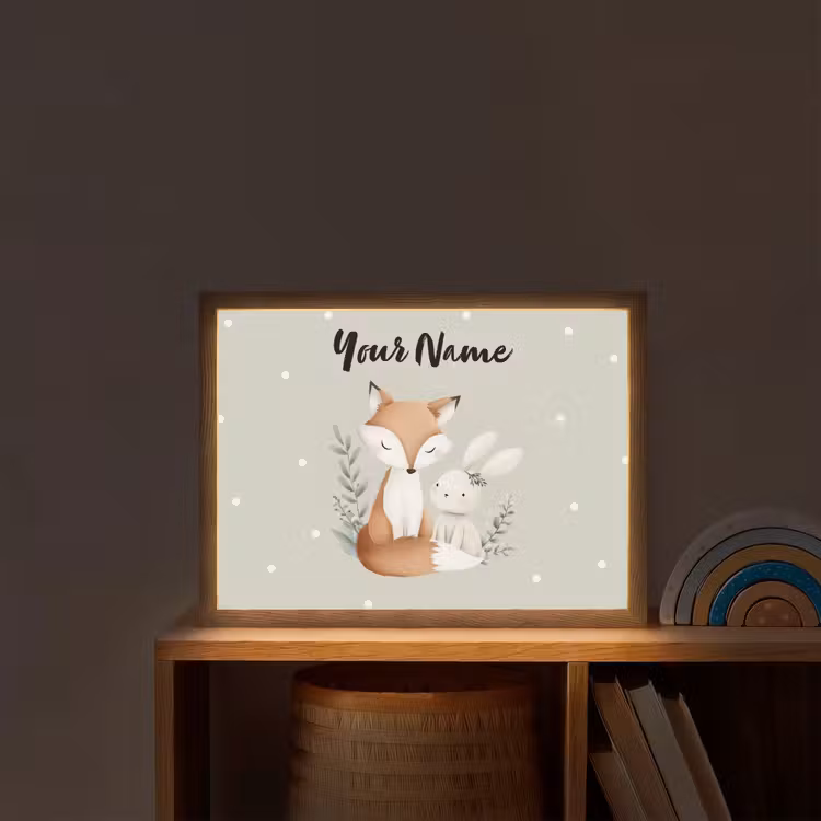 Minimalistisch - Dieren - Bladeren - Stippen Light Box met batterij (Wandlamp kind) middel -sfeer1_kind