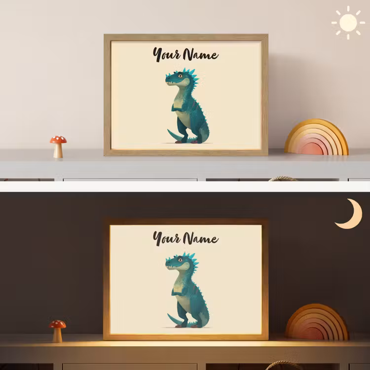Minimalistisch - Stekels - Blauw Light Box met batterij (Wandlamp kind) middel -sfeer3_kind