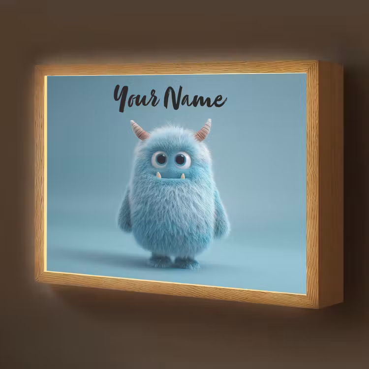 Monster - Blauw Light Box met batterij (Wandlamp kind) middel -z3d_website