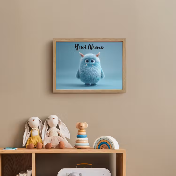 Monster - Blauw Light Box met batterij (Wandlamp kind) middel -sfeer2_kind
