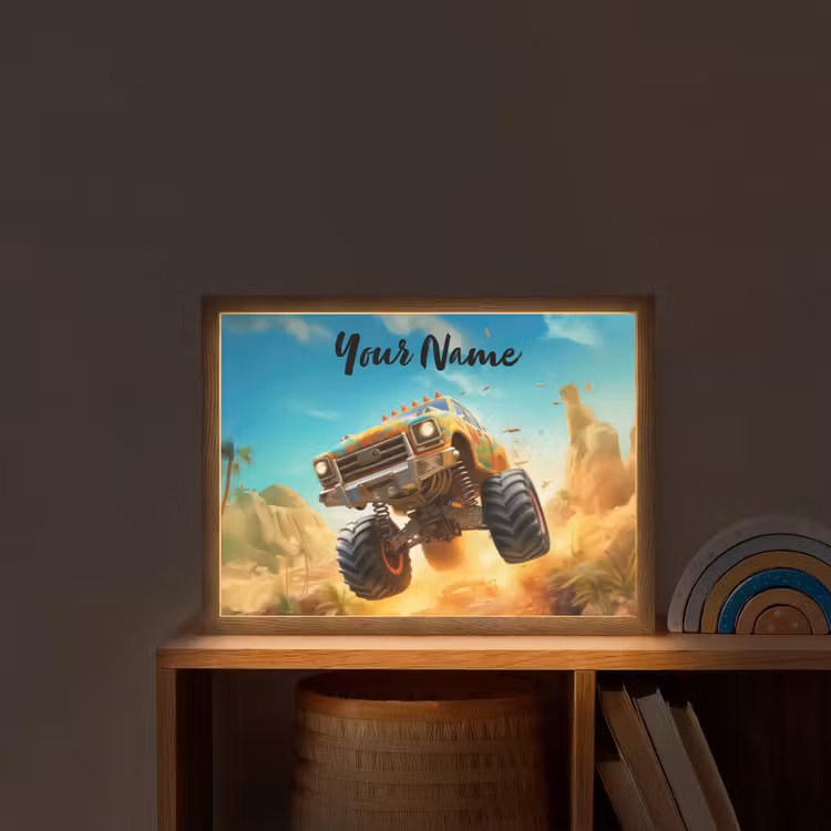 Monstertruck - Kind - Jongen - Auto Light Box met batterij (Wandlamp kind) middel -sfeer1_kind