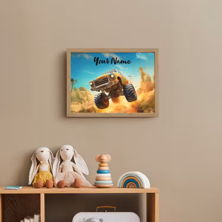 Monstertruck - Kind - Jongen - Auto Light Box met batterij (Wandlamp kind) middel -sfeer2_kind