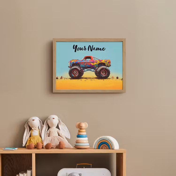 Monstertruck - Graffiti - Jongens - Auto Light Box met batterij (Wandlamp kind) middel -sfeer2_kind