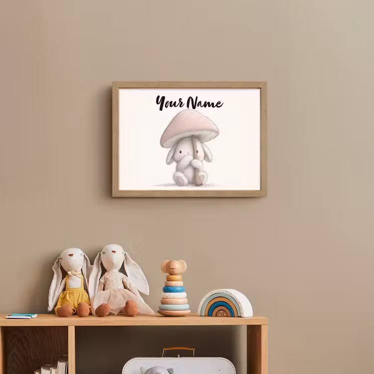 Paddenstoel - Konijn - Roze Light Box met batterij (Wandlamp kind) middel -sfeer2_kind