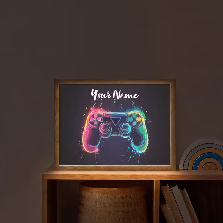 Neon - Controller - Verfspatten - Game Light Box met batterij (Wandlamp kind) middel -sfeer1_kind