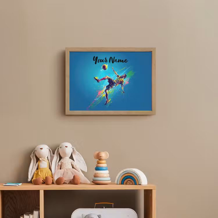 Neon - Voetbal - Schop - Kleurrijk Light Box met batterij (Wandlamp kind) middel -sfeer2_kind