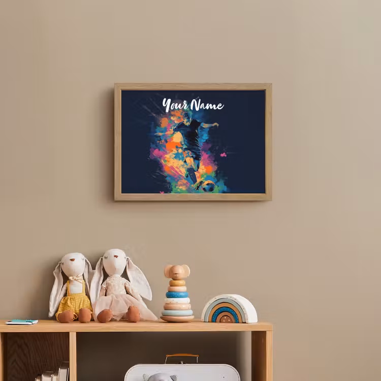 Neon - Voetballer - Kleurrijk Light Box met batterij (Wandlamp kind) middel -sfeer2_kind