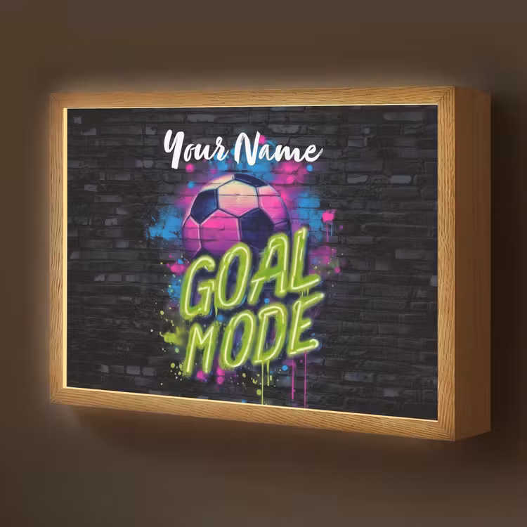 Neon - Graffiti - Voetbal - Kleurrijk Light Box met batterij (Wandlamp kind) middel -z3d_website