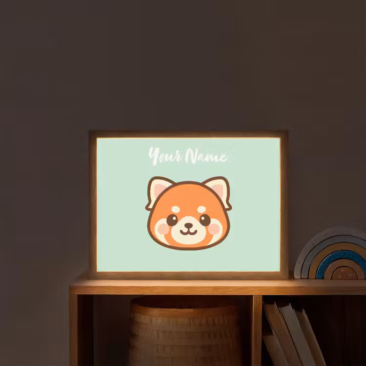 Panda - Groen - Cartoon Light Box met batterij (Wandlamp kind) middel -sfeer1_kind
