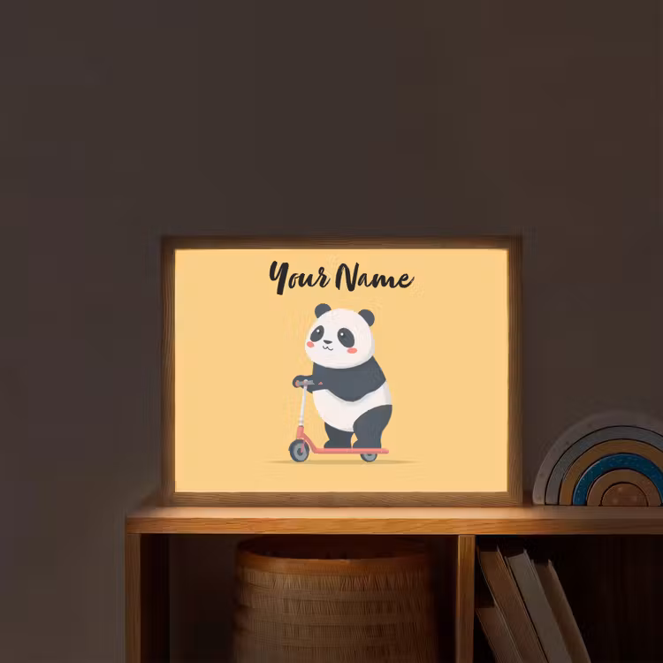 Panda - Step - Geel Light Box met batterij (Wandlamp kind) middel -sfeer1_kind