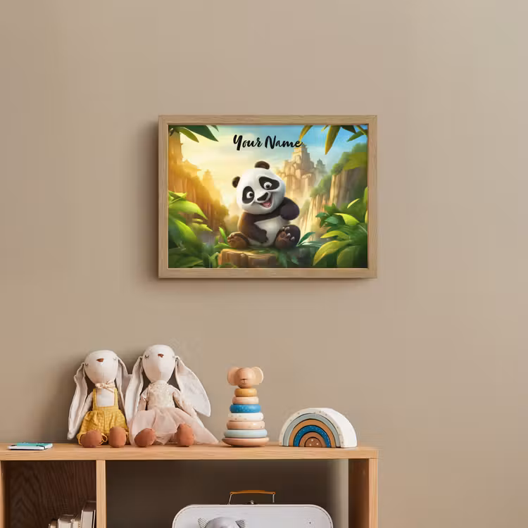 Panda - Wilde dieren - Jungle - Jongens - Kinderen Light Box met batterij (Wandlamp kind) middel -sfeer2_kind