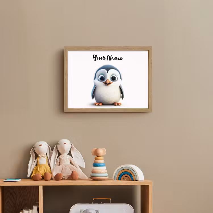 Pinguïn - Dieren - Meisjes - Kind - Jongens Light Box met batterij (Wandlamp kind) middel -sfeer2_kind