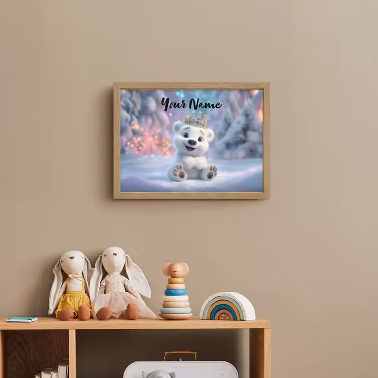 Ijsbeer - Kroon - Winter Light Box met batterij (Wandlamp kind) middel -sfeer2_kind