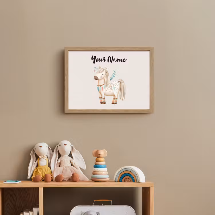 Pony - Lichtbruin - Vlekken - Veren Light Box met batterij (Wandlamp kind) middel -sfeer2_kind