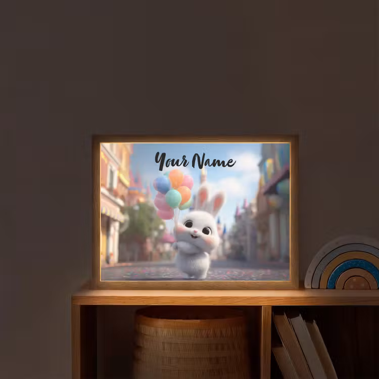 konijn - Ballonnen Light Box met batterij (Wandlamp kind) middel -sfeer1_kind