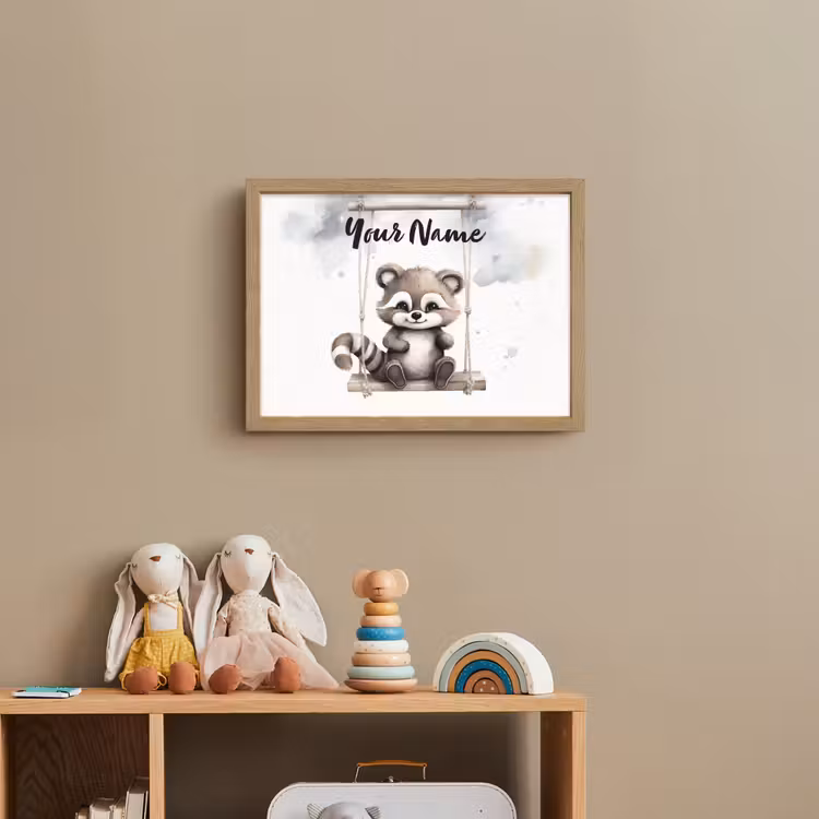 Wasbeer - Dier - Kinderen Light Box met batterij (Wandlamp kind) middel -sfeer2_kind