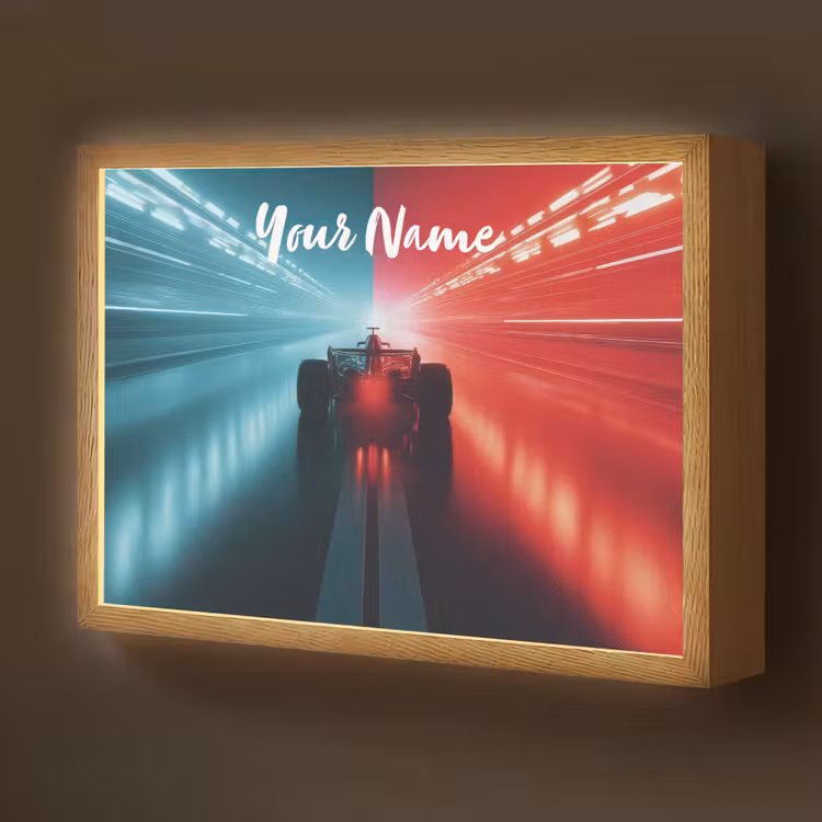 Raceauto - Verlichting - Neon - Rood Light Box met batterij (Wandlamp kind) middel -z3d_website