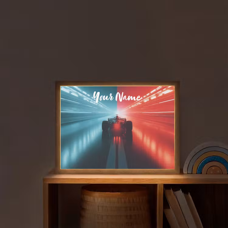 Raceauto - Verlichting - Neon - Rood Light Box met batterij (Wandlamp kind) middel -sfeer1_kind