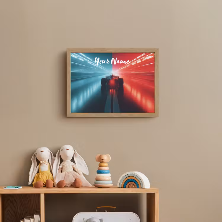 Raceauto - Verlichting - Neon - Rood Light Box met batterij (Wandlamp kind) middel -sfeer2_kind