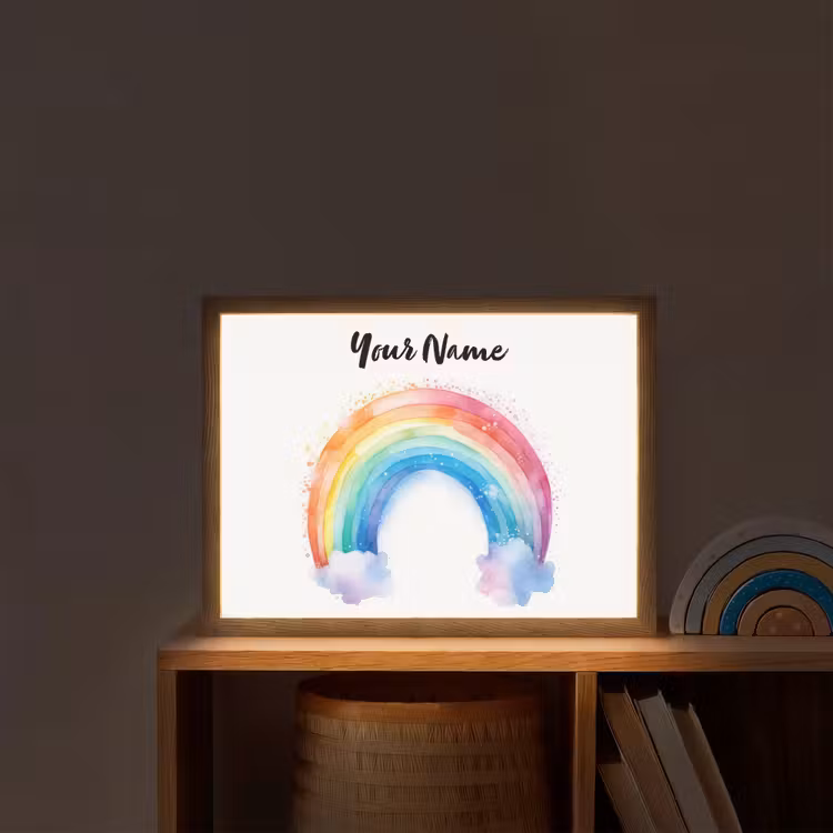 Regenboog - Kinderen - Meisje Light Box met batterij (Wandlamp kind) middel -sfeer1_kind