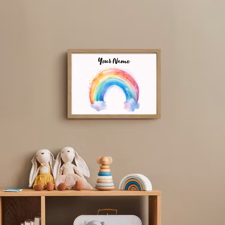 Regenboog - Kinderen - Meisje Light Box met batterij (Wandlamp kind) middel -sfeer2_kind