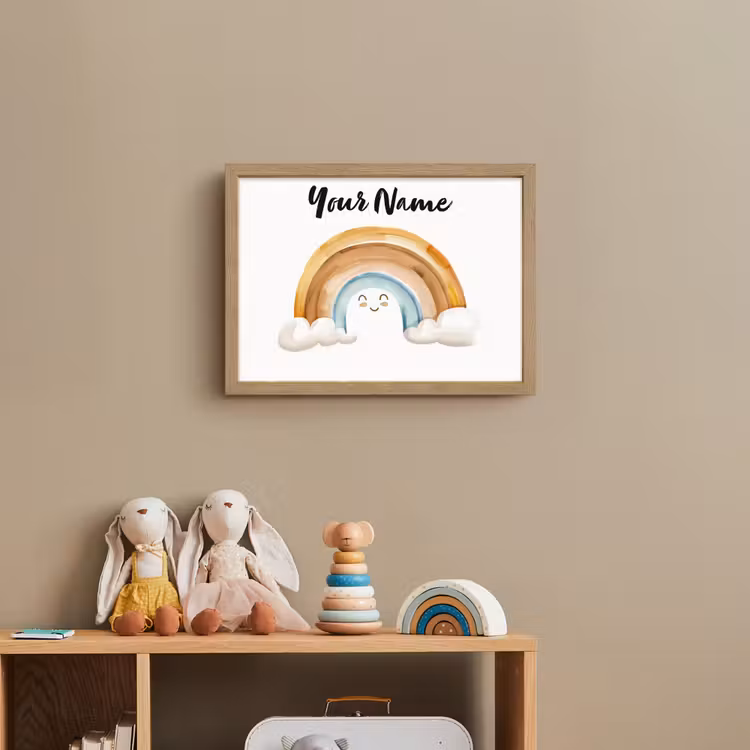 Regenboog - Pastel kleuren Light Box met batterij (Wandlamp kind) middel -sfeer2_kind