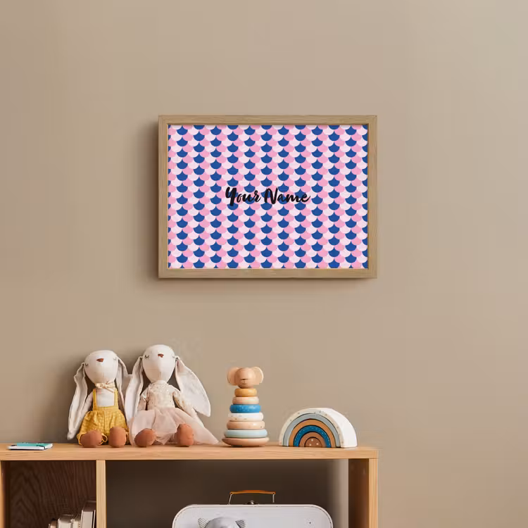 Schubben - Patroon - Blauw - Roze Light Box met batterij (Wandlamp kind) middel -sfeer2_kind
