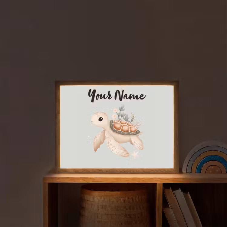 Zeeschildpad - Onderwaterwereld - Pastel Light Box met batterij (Wandlamp kind) middel -sfeer1_kind