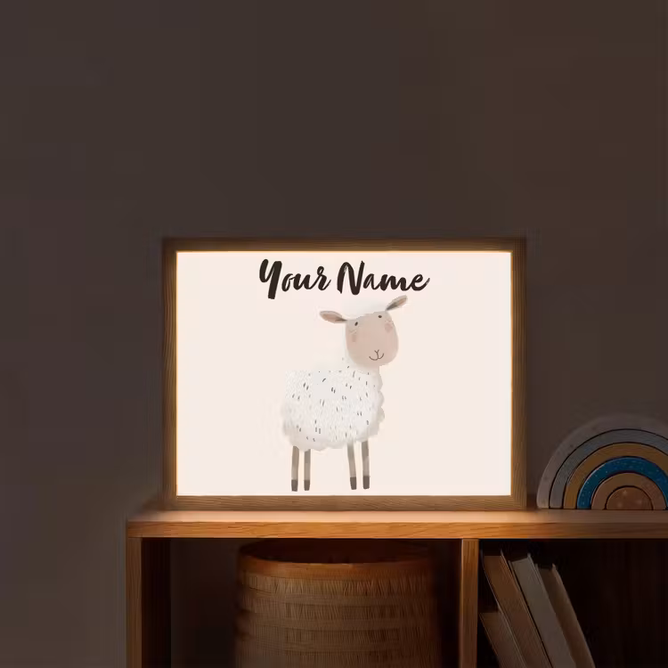 Schaap - Boerderij dier - Dieren Light Box met batterij (Wandlamp kind) middel -sfeer1_kind