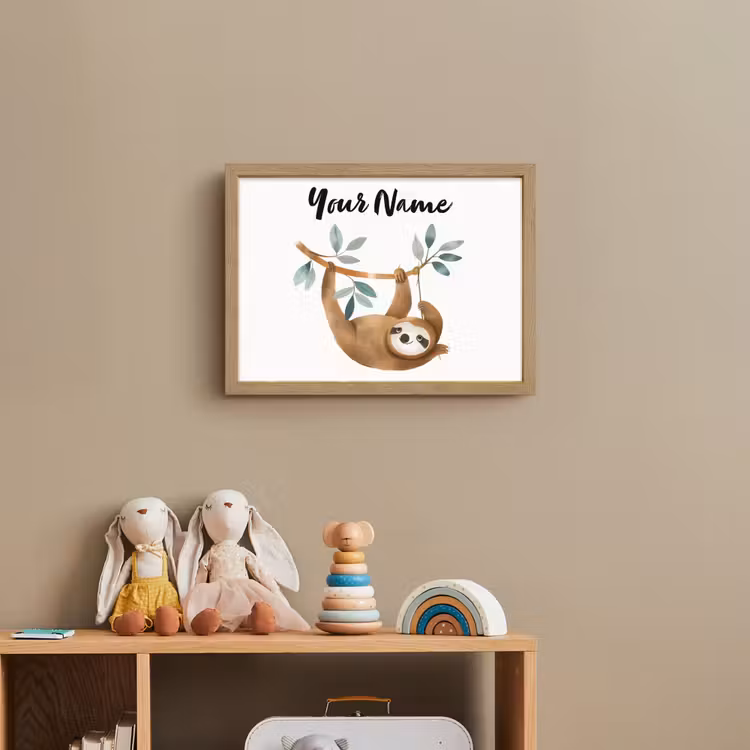 Luiaard - Dier - Jungle dieren Light Box met batterij (Wandlamp kind) middel -sfeer2_kind