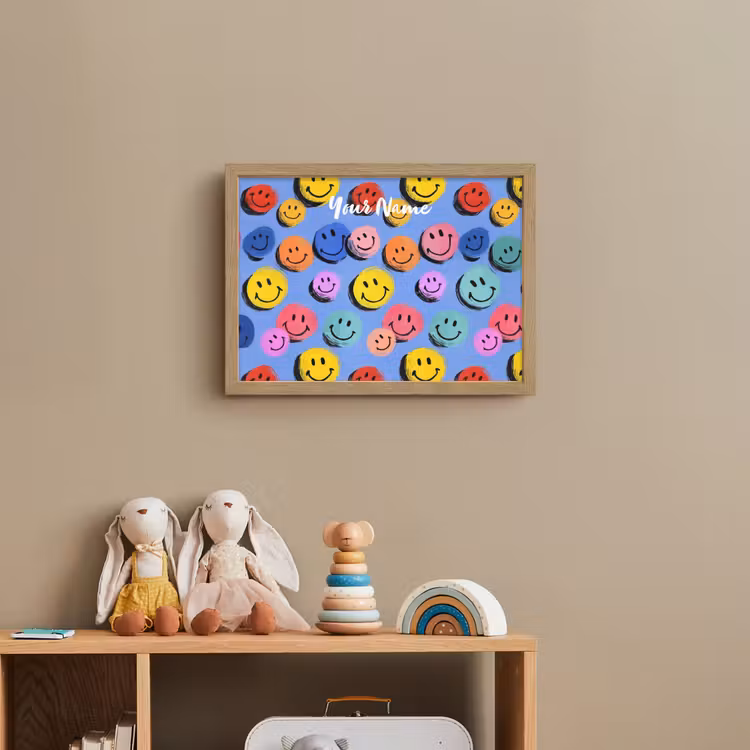 Smileys - Kleurrijk Light Box met batterij (Wandlamp kind) middel -sfeer2_kind
