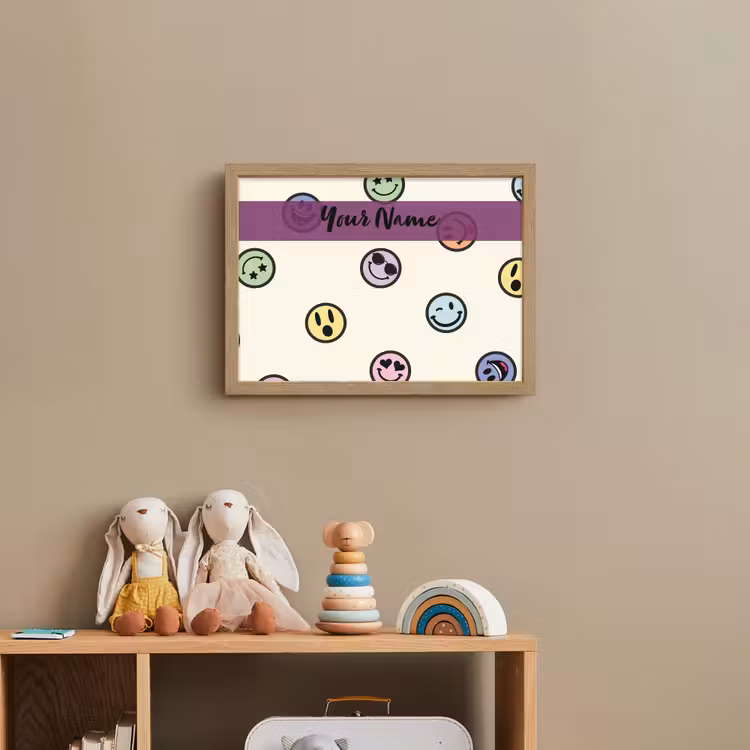 Smileys - Kleurrijk - Grappig Light Box met batterij (Wandlamp kind) middel -sfeer2_kind