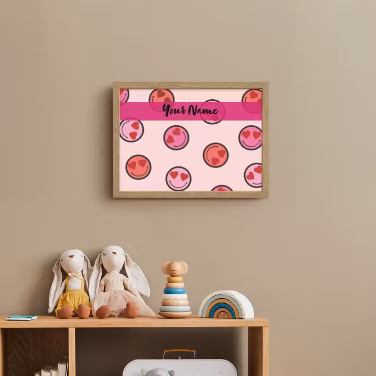 Smileys - Hartjes - Roze Light Box met batterij (Wandlamp kind) middel -sfeer2_kind