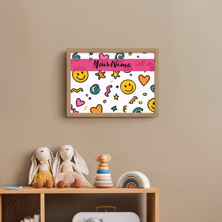 Smileys - Pictogrammen - Kleurrijk Light Box met batterij (Wandlamp kind) middel -sfeer2_kind