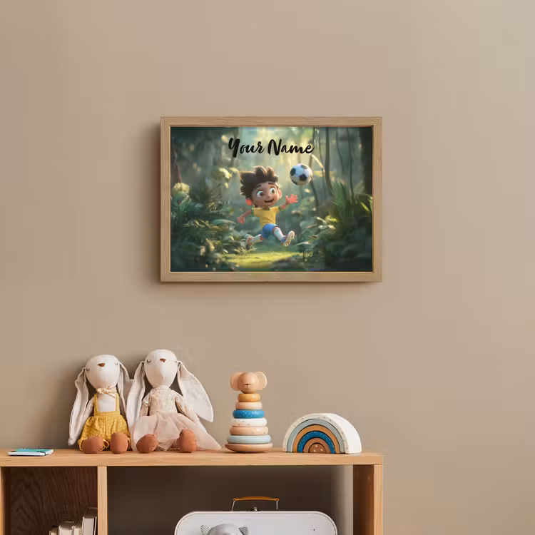 Voetbal - Jongen - Bos Light Box met batterij (Wandlamp kind) middel -sfeer2_kind