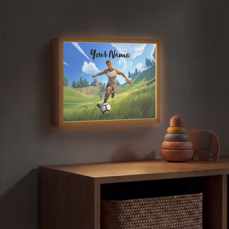 Voetbal - Jongen - Goal - Voetbaltenue Light Box met batterij (Wandlamp kind) middel -sfeer5_kind