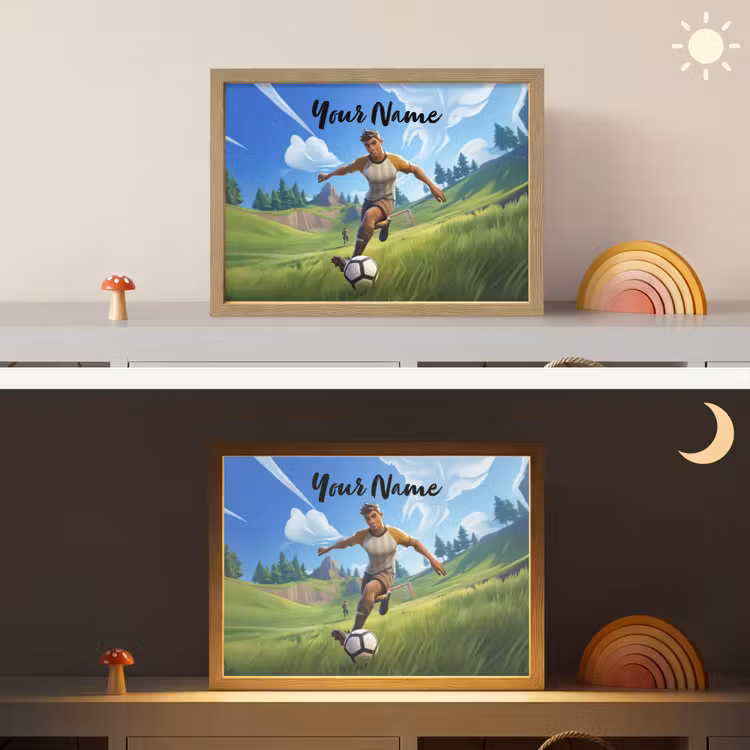 Voetbal - Jongen - Goal - Voetbaltenue Light Box met batterij (Wandlamp kind) middel -sfeer3_kind