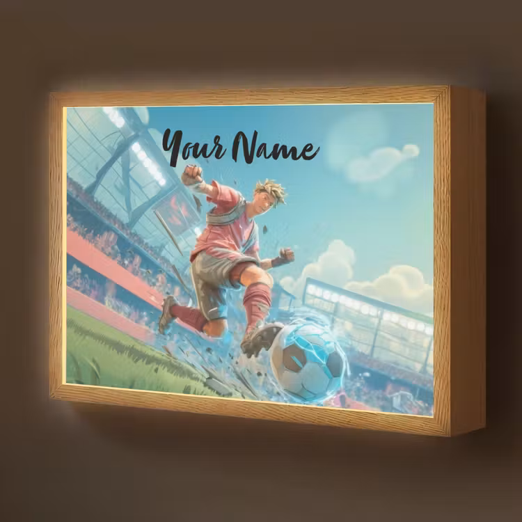 Voetbal - Jongen - Stadion - Elektrisch Light Box met batterij (Wandlamp kind) middel -z3d_website