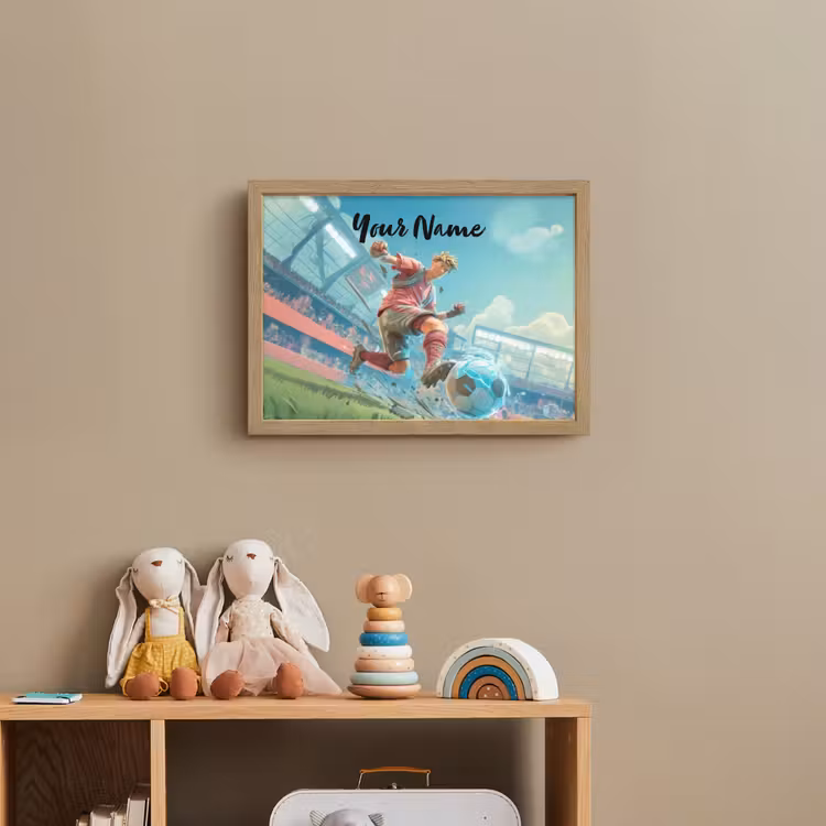 Voetbal - Jongen - Stadion - Elektrisch Light Box met batterij (Wandlamp kind) middel -sfeer2_kind
