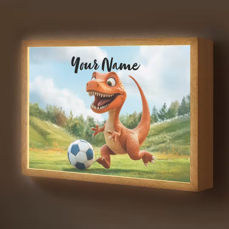 Voetbal - Dino - Sport Light Box met batterij (Wandlamp kind) middel -z3d_website
