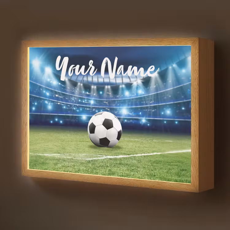 Voetbal - Stadion - Bal - Jongens Light Box met batterij (Wandlamp kind) middel -z3d_website