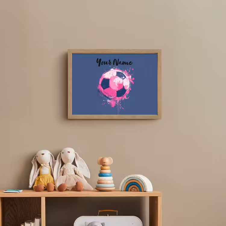 Voetbalvibes - Verf - Roze - Blauw Light Box met batterij (Wandlamp kind) middel -sfeer2_kind