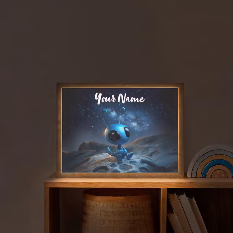 Ruimtewezen - Blauw - Galaxy Light Box met batterij (Wandlamp kind) middel -sfeer1_kind